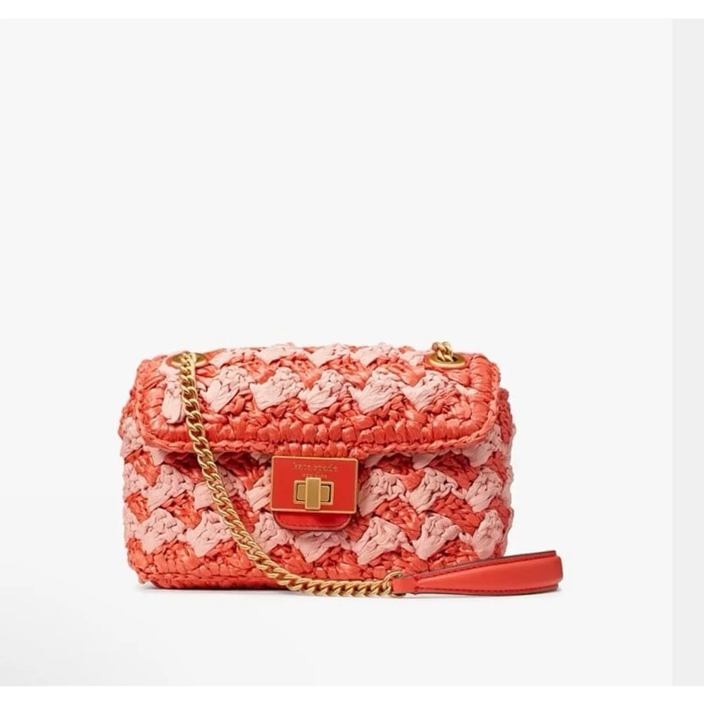 Kate spade Evelyn Striped Crochet Raffia Small Shoulder Crossbody